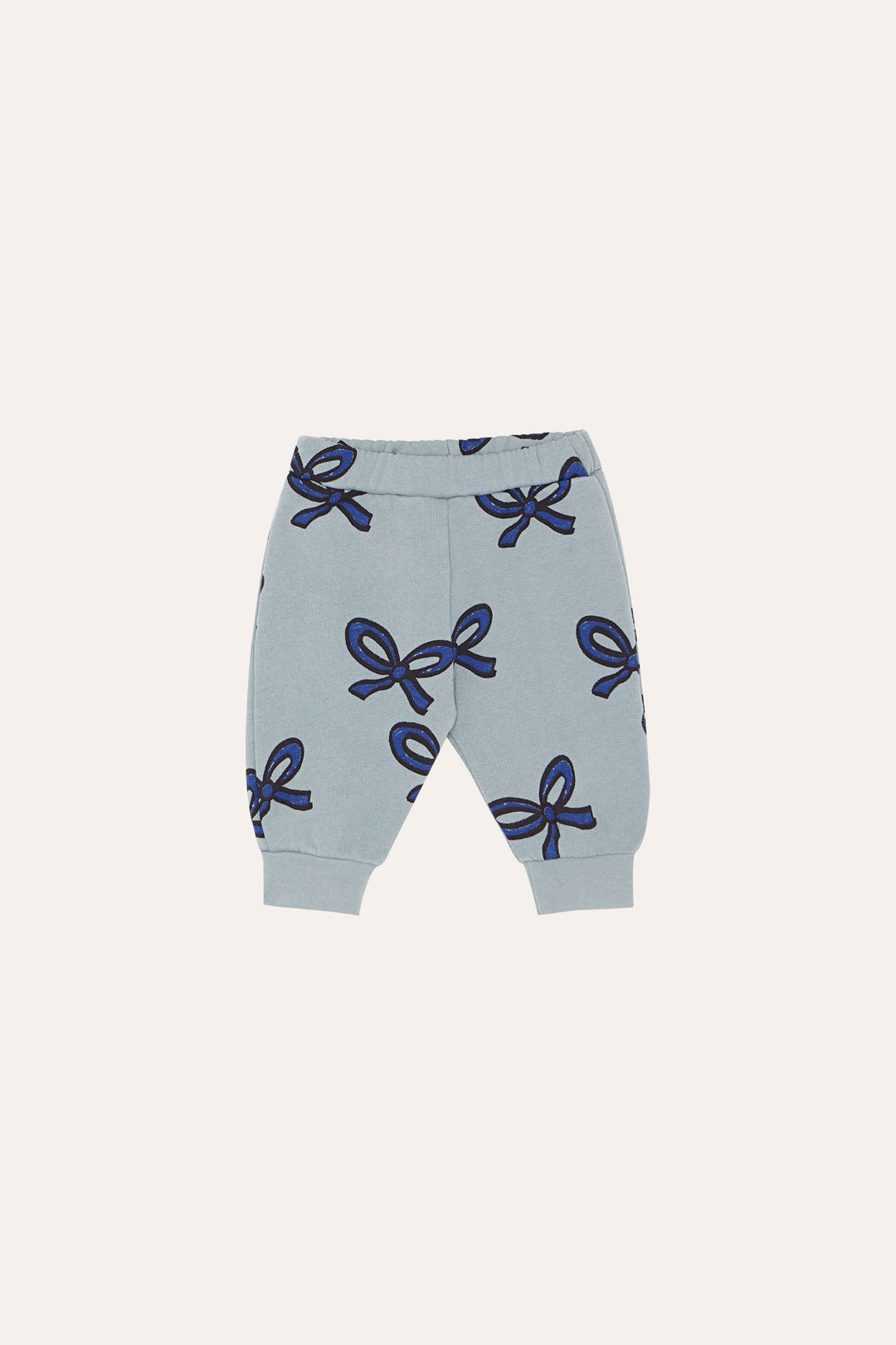 Pantalon bleu pâle pour bébé avec imprimé de rubans bleu foncé