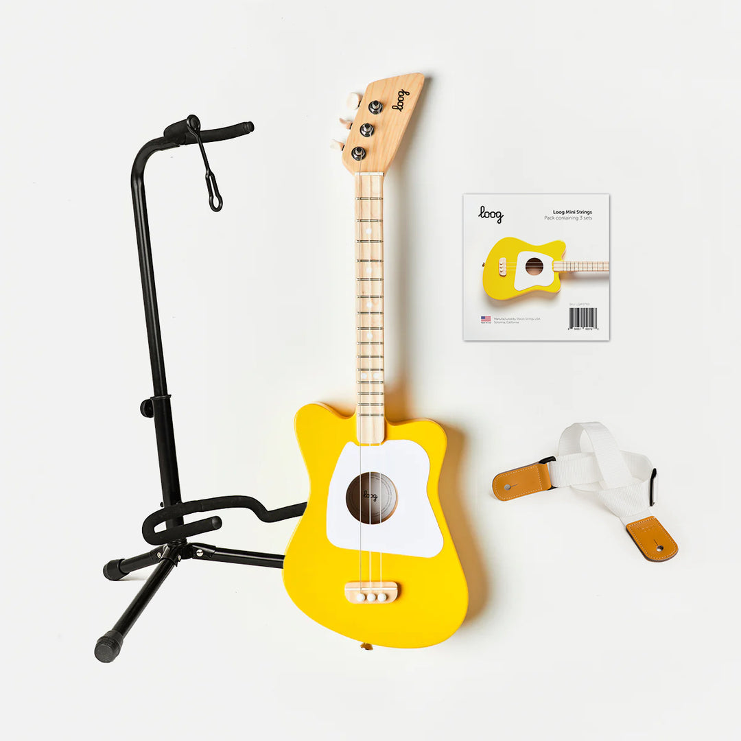 Ensemble Loog guitare mini acoustique jaune