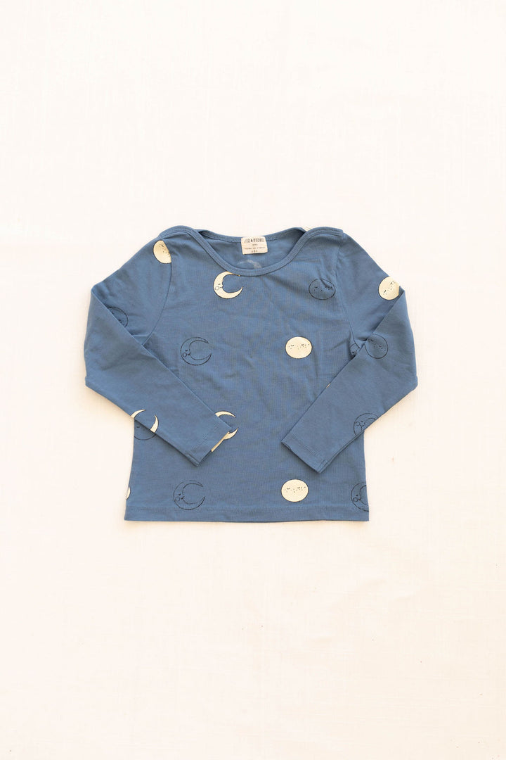 Fin & Vince AW22 - T-Shirt manches longues - Lune bleue vintage