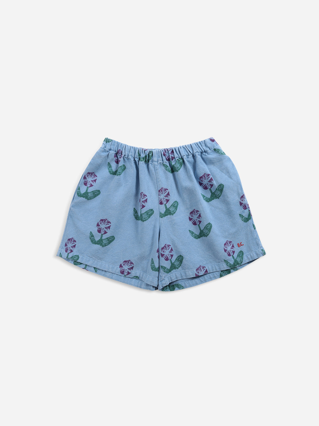 Bobo Choses blue woven culotte with purple floral print