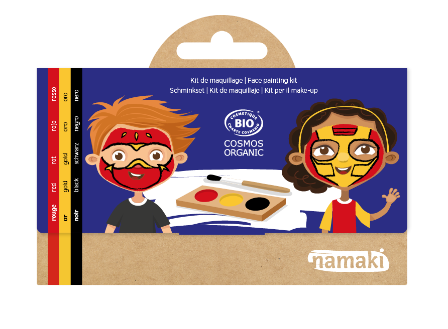 namaki maquillage pour enfants kids make up ninja et super heros red gold black