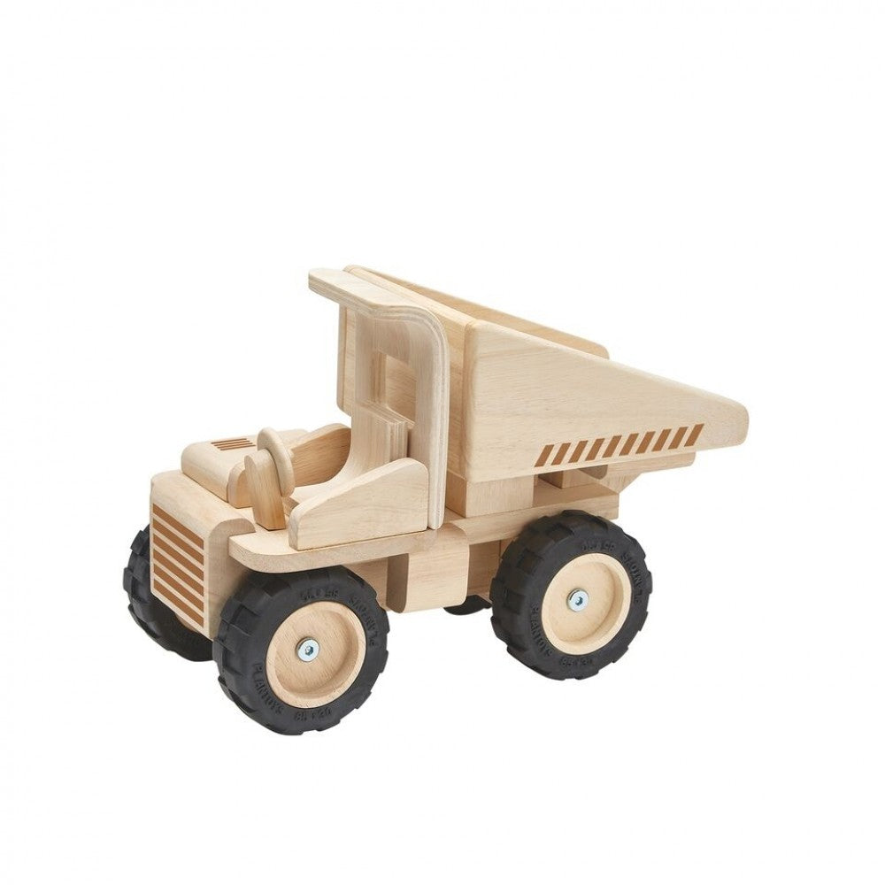 plan toys montreal quebec canada 6125 wooden dump truck camion poubelle benne à ordures en bois jouet pour enfants kids toy truck car voiture camion