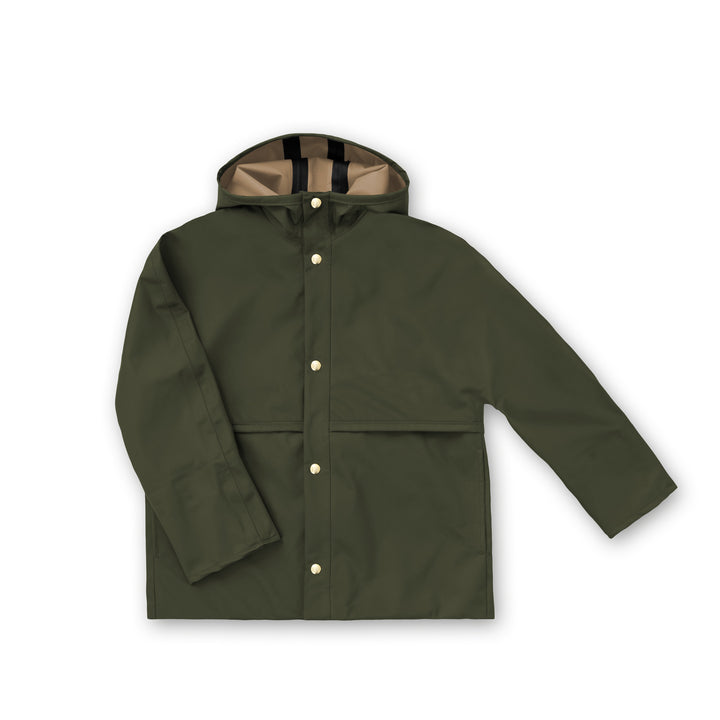 fairechild raincoat for kids in pine manteau imperméable pour enfant couleur pin