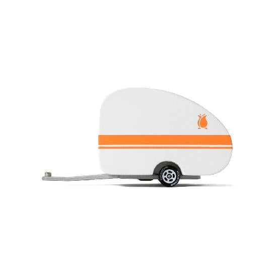Candycar Rosebud trailer orange et blanc white