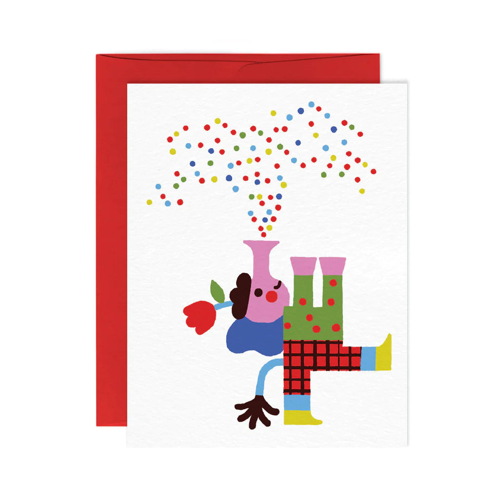 Paperole Carte de souhaits Éléphant et enveloppe rouge