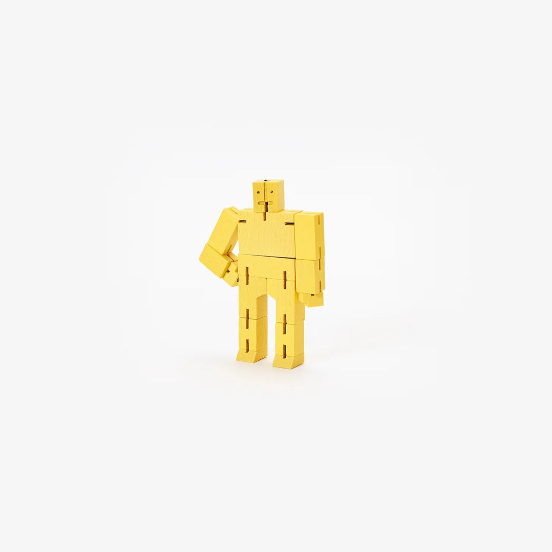 Cubebot micro en bois jaune