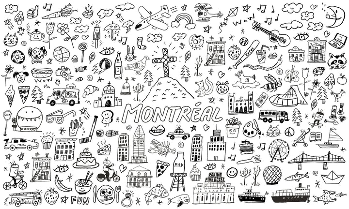 Paperole - Affiche géante à colorier - Top Montréal Noir et blanc