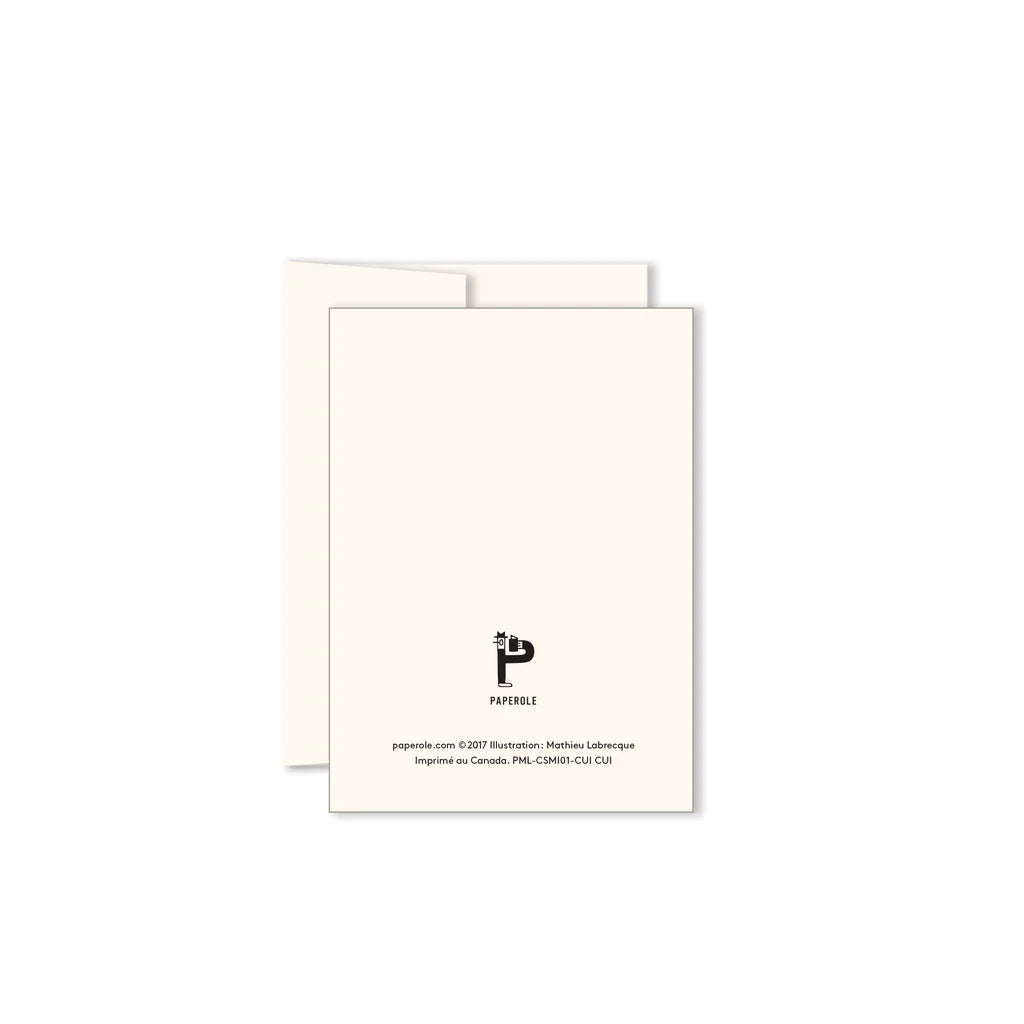 Verso de Paperole Mini carte de souhaits Cui cui et enveloppe blanche 