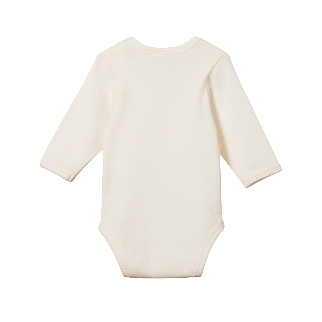product image of a white baby bodysuit back