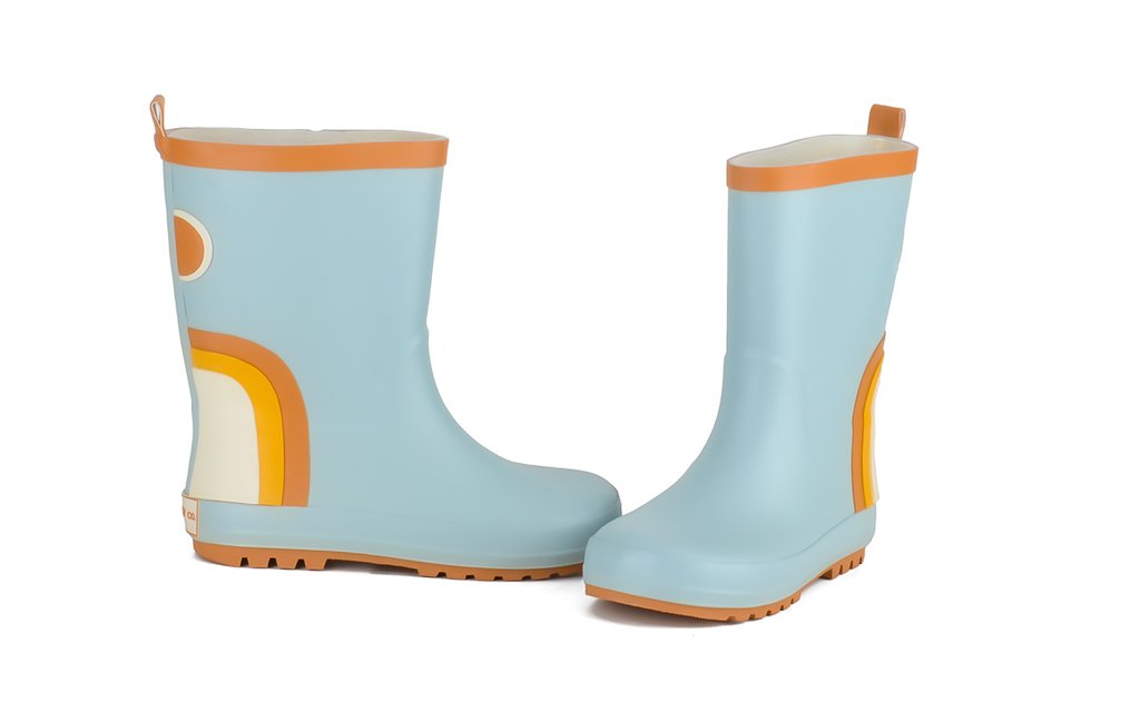 grech & co rubber boots bottes de pluie light blue rainbow