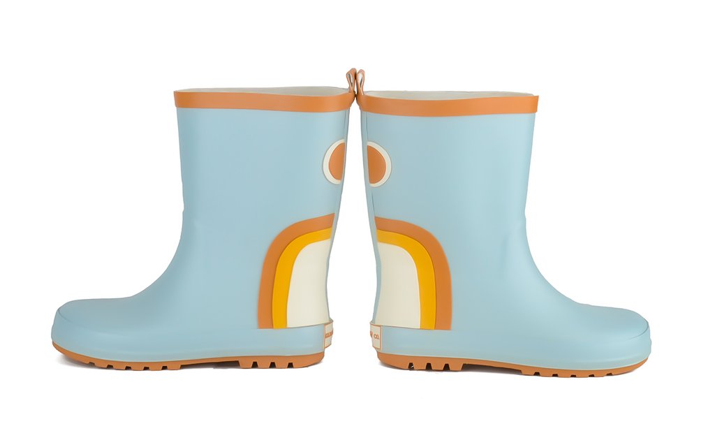 grech & co rubber boots bottes de pluie light blue rainbow