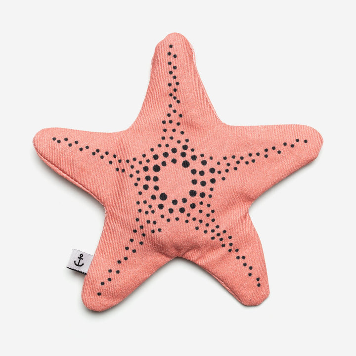 Pink starfish fish-shaped coin purse, front