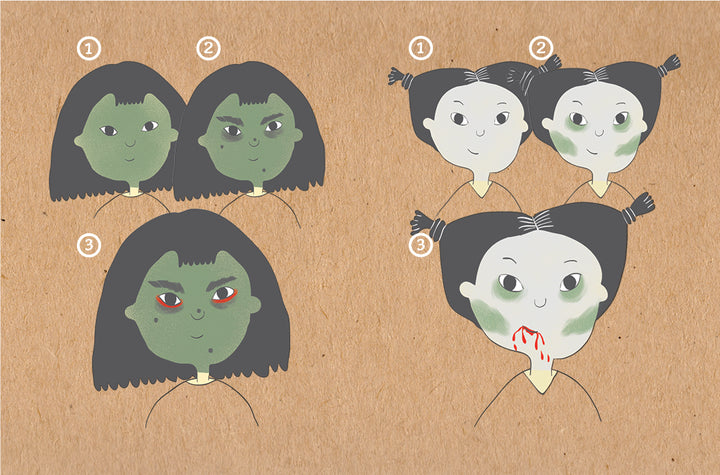 namaki maquillage pour enfants kids make up sorcière et zombie