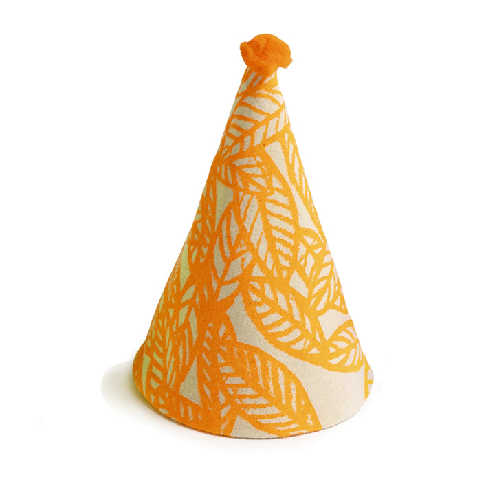 Chapeaux de fête en tissu orange fluo - party hat neon orange 