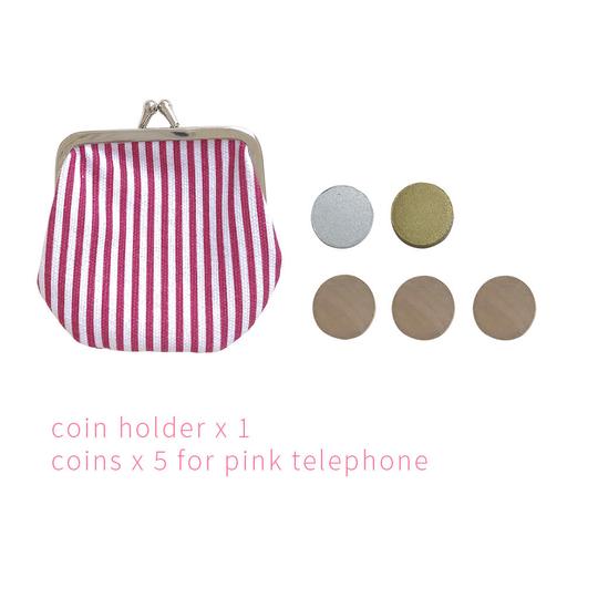 kiko+ and gg* Kukkia wooden telephone pink coins