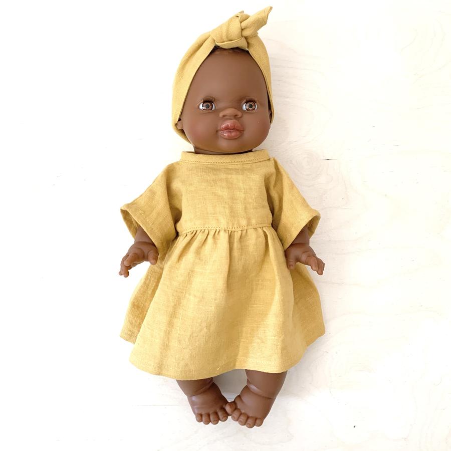 paola reina african doll with linen dress