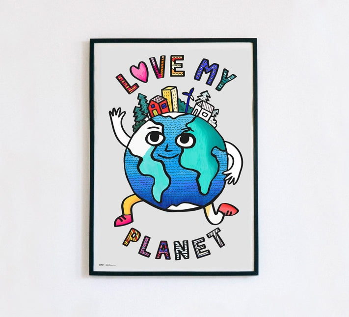 omy giant coloring poster affiche géante à colorier LOVE MY PLANET j'aime ma planète POS59