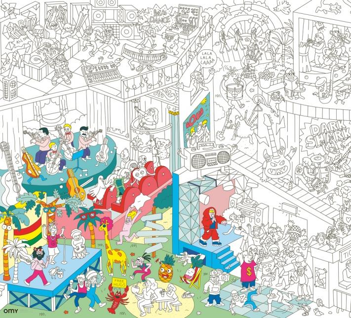omy poster géant à colorier affiche giant coloring jouets toys jeux games kids enfants - Musique/Music