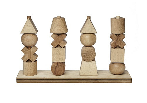Wooden story Natural stacking toy XL formes à empiler jouet de bois pour bébé baby wooden toy Montreal Quebec Canada